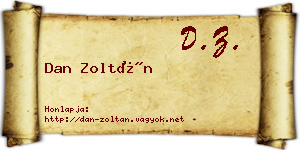 Dan Zoltán névjegykártya